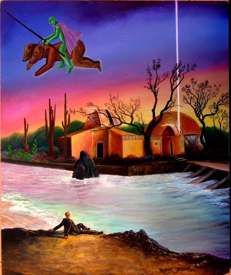 My Studio — Desert Oasis with Vision of the Great Flying Dog Bears #4 (2011)