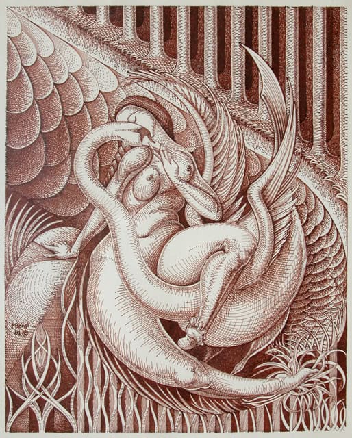 Leda and Swan (Ink)